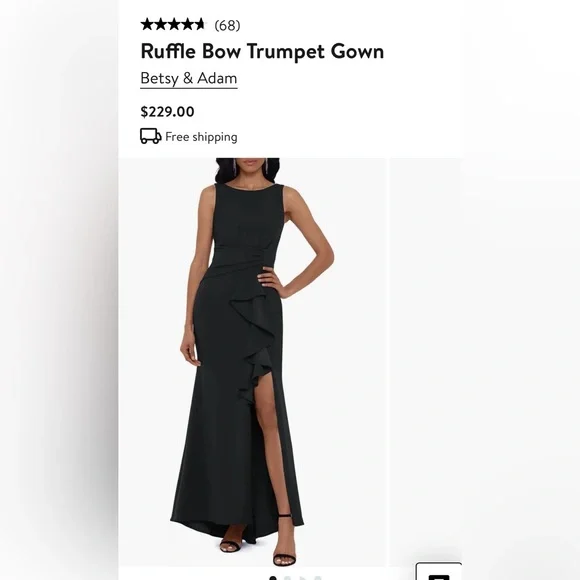 Betsy & Adam | Dresses | Betsy Adam Black Gown Sz 6 Like New Worn Once |  Poshmark